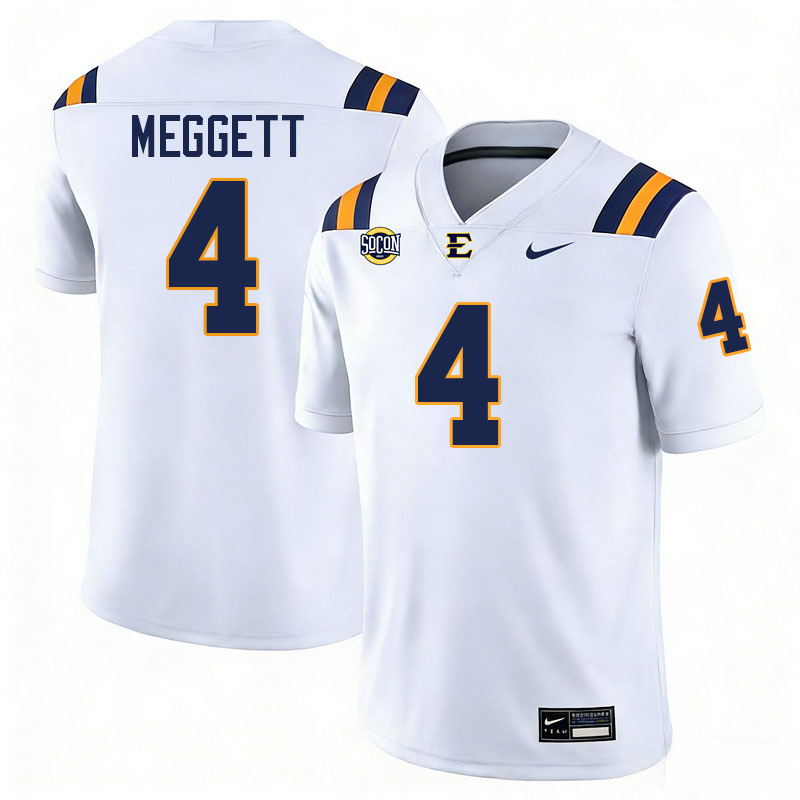 East Tennessee State Buccaneers #4 Hakeem Meggett College Football Jerseys,Uniforms-White